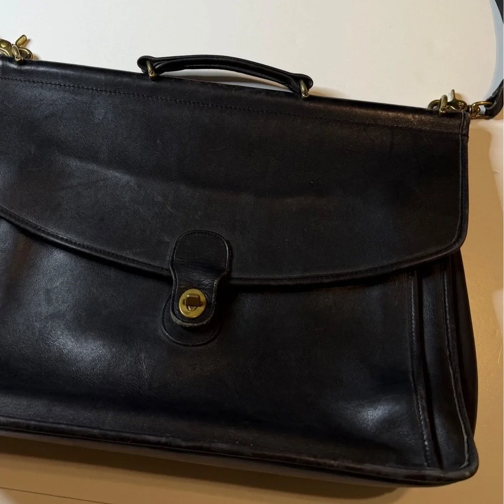 Vintage Coach Beekman Briefcase Black Leather Messenger Bag 041-4133 USA Made